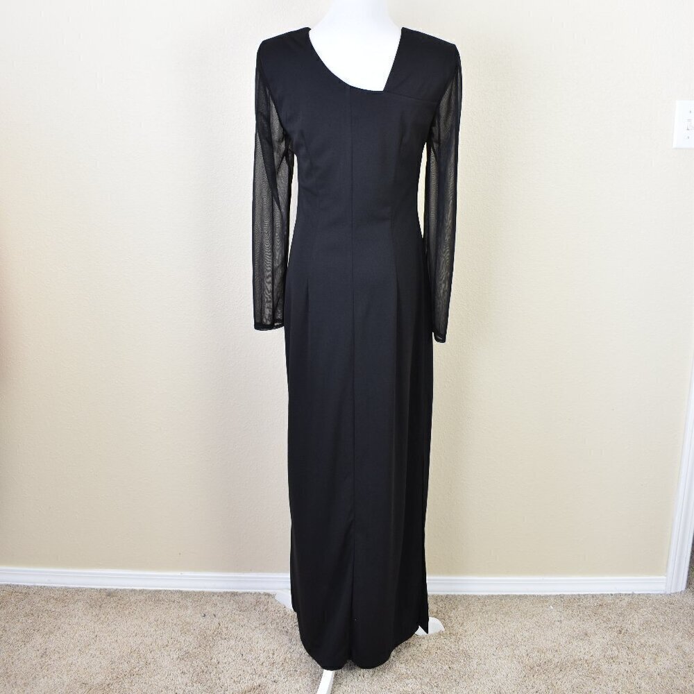 Frank Lyman Long Sleeve Formal Black Dress Gown - 10 - Picture 5 of 11
